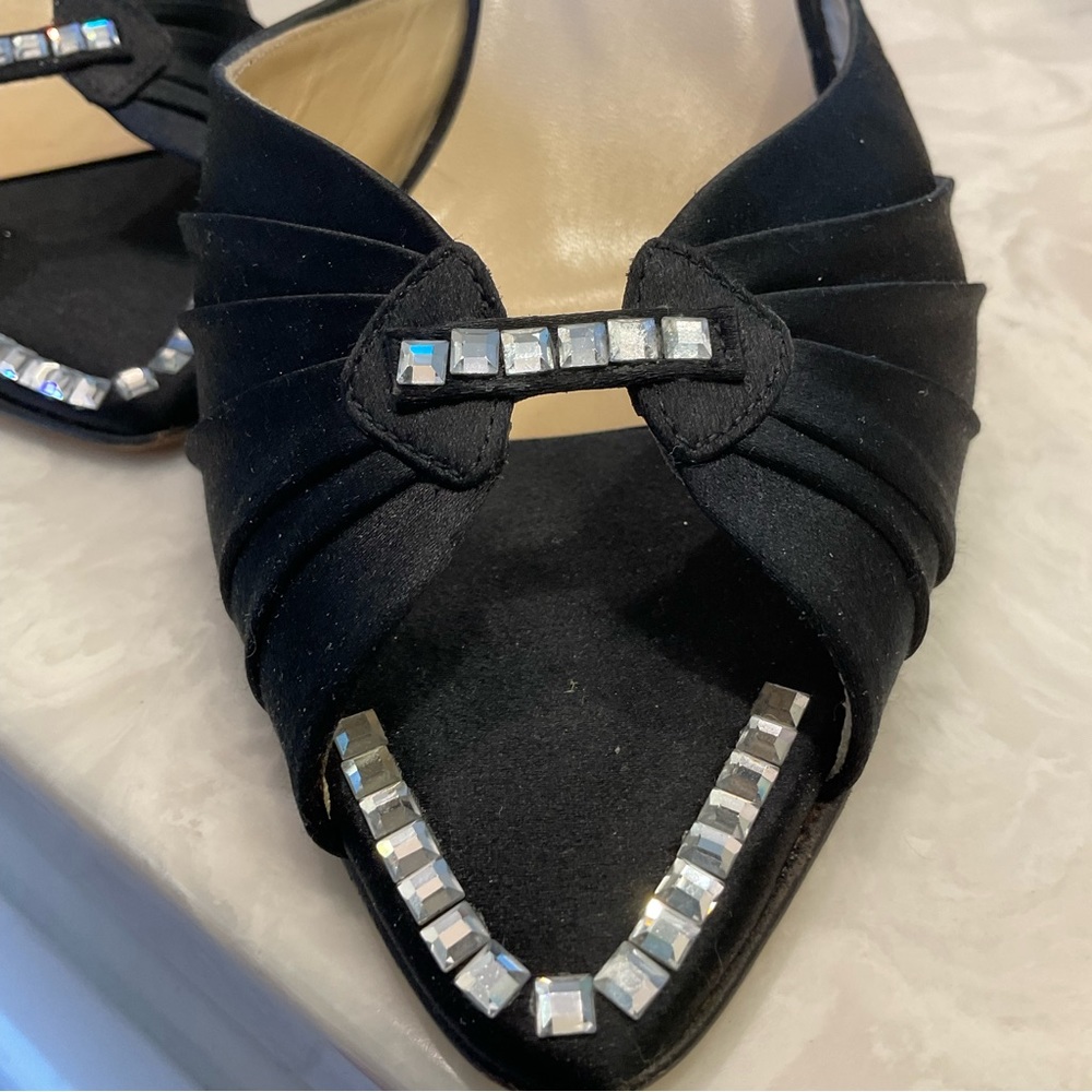 Jimmy Choo Evening Shoes, black w/ crystals. Excellent condition! Size 8.5/39.5 - Picture 8 of 15